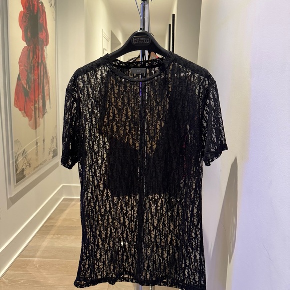 Dior Oblique Jacquard Sheer T-Shirt - Picture 9 of 11